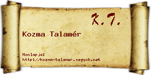 Kozma Talamér névjegykártya